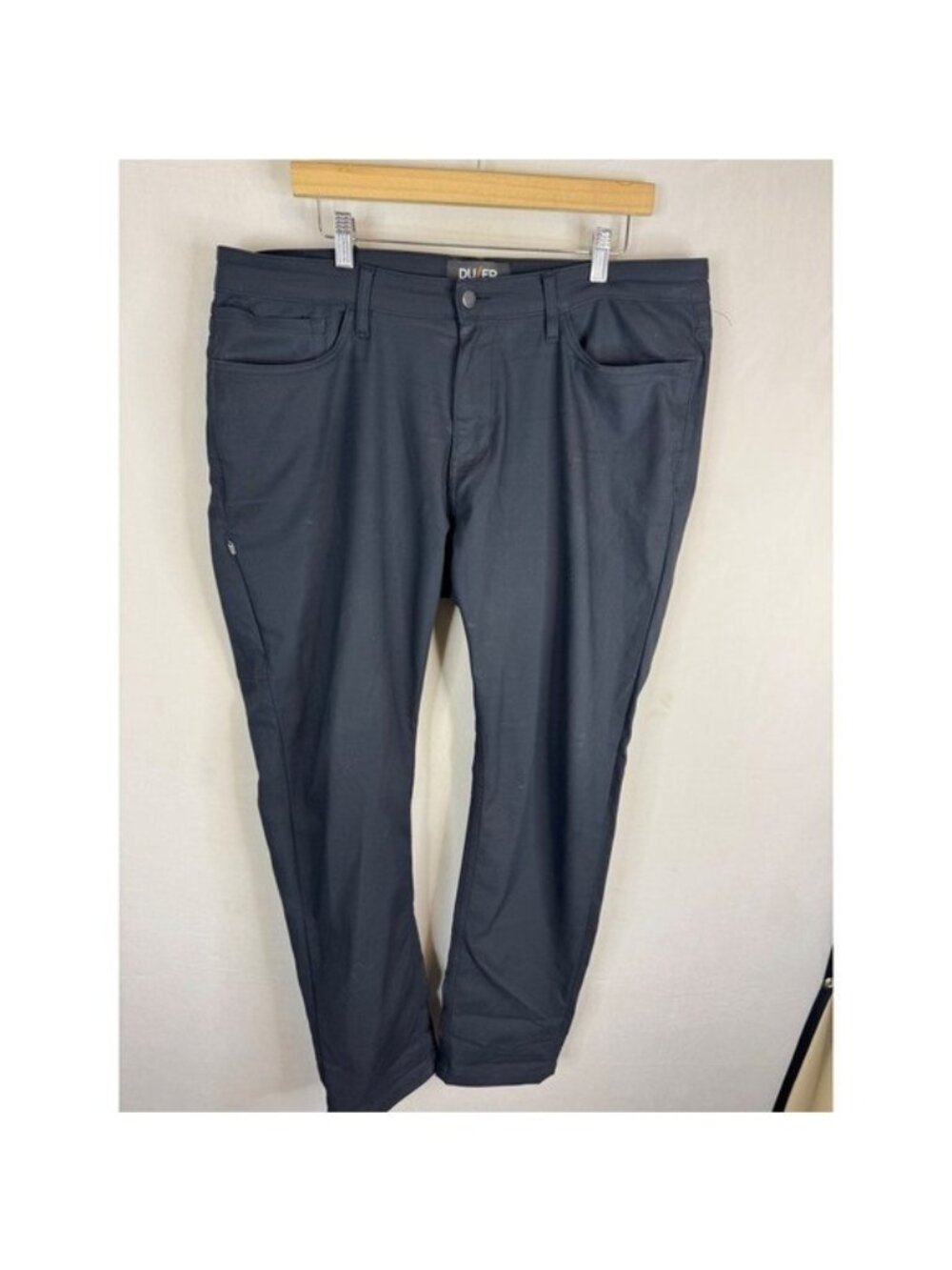 DU/ER No Sweat Pant Slim Fit Mens 38x32 Black Performance Chino Trousers
